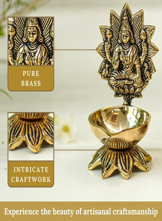 Behoma 100% Pure Brass Lakshmi Ganesh Diya for Puja | Laxmi Ganesh Samridhi Diya for Pooja Room, Tample, Mandir, Office, Diya for Home Decoration - Image 5